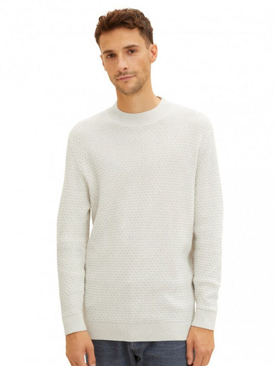 Tom Tailor Men's Long Sleeve Sweater Light Medium Grey Melange