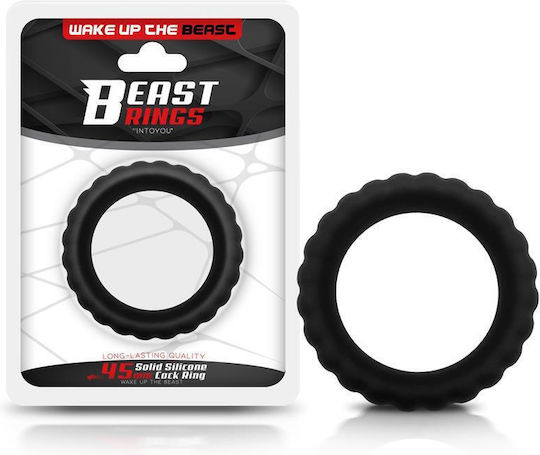 IntoYou Beast Rings Solid Silicone Cock Ring Ribbed 4.5cm Black