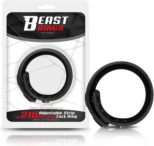 IntoYou Beast Rings Solid Silicone Adjustable Strip Cock Ring 15-21cm Black