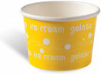Set Of 50 Yellow Paper Ice Cream Cups With 237ml Capacity