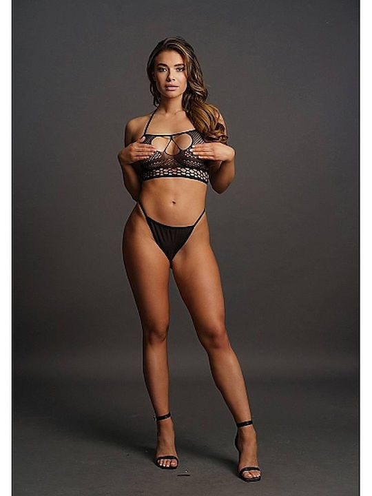 Le Désir Sutien sexy Strappy Halter Top Black