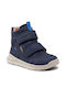 Gore Tex Suede Kids Boots with Velcro Navy Blue