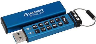 Kingston IronKey Keypad 128GB USB 3.2 Stick Blau