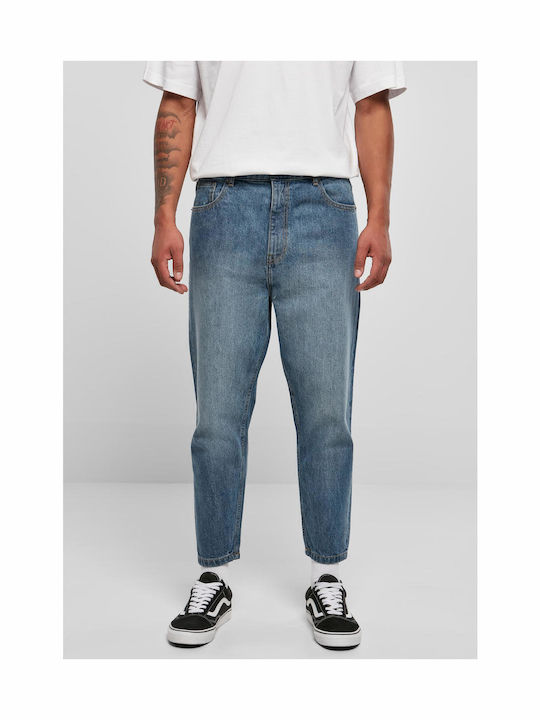 Ανδρικό Παντελόνι Τζιν Cropped με Regular Tapered Εφαρμογή Μπλε