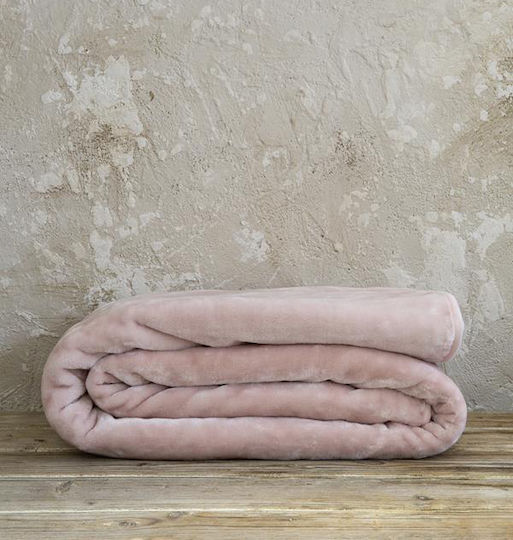 Nima Одеяло Велур Coperta Розов 160x220cm