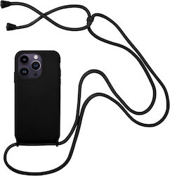 Sonique Carryhang Back Cover Σιλικόνης με Λουράκι Μαύρο (iPhone 14 Pro Max)