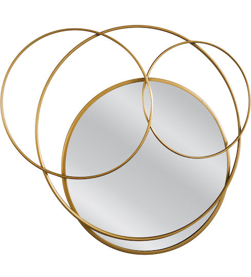 ArteLibre Almiel Wall Mirror with Gold Metallic Frame 57x57cm 1pcs
