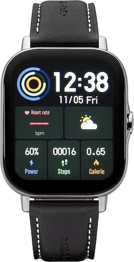 Head Los Angeles 37mm Smartwatch με Παλμογράφο (Μαύρο με Δερμάτινο Λουράκι)
