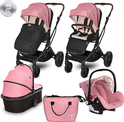 Lorelli Glory 3 in 1 Adjustable 3 in 1 Baby Stroller Suitable for Newborn Pink 15kg