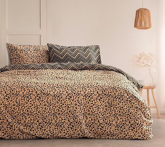 Kocoon Bettbezug-Set Baumwolle Einzelbett mit Kissenbezug 165x245 Zola Beige