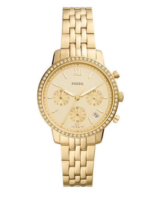 Fossil Women's Watch Chronograph with Gold Metal Bracelet
