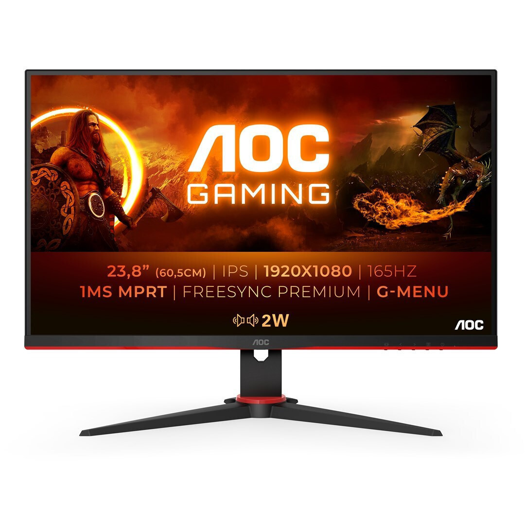 AOC 24G2SPAE Gaming 165Hz IPS Monitor, 23.8", 1920x1080, 16:9