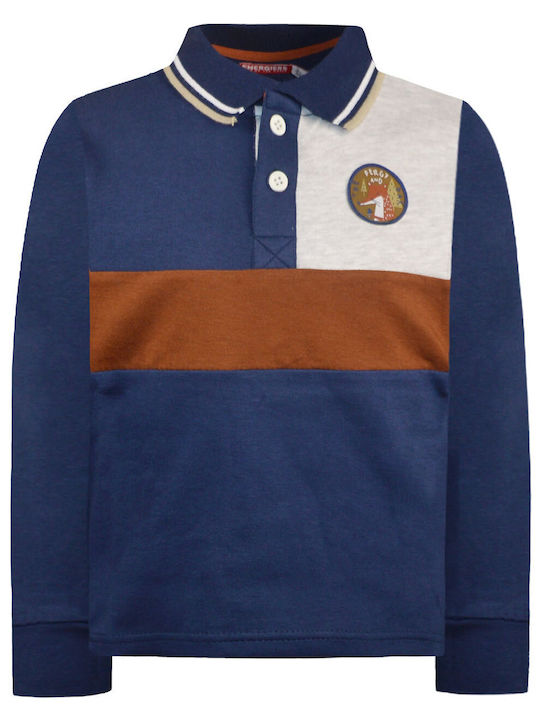 Energiers Kids Polo Long Sleeve Blue