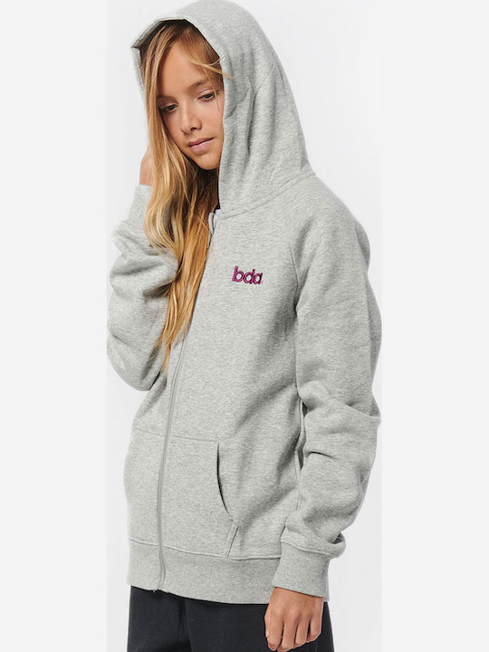 Kinder-Sweatshirt Strickjacke mit Kapuze und Taschen Grau