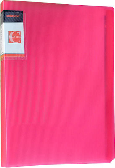 Salko Paper Mappe Suppl mit 40 Plastikhüllen Folien für Papier A4 Fuchsie 1Stück