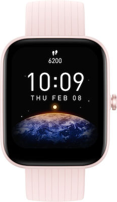 Amazfit Bip 3 Smartwatch με Παλμογράφο (Pink)