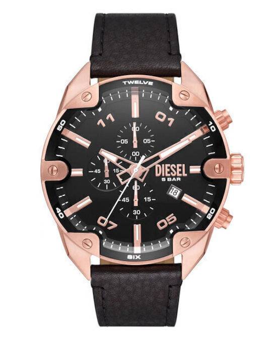 Diesel Spiked Men's Watch 49mm Battery with Bla...