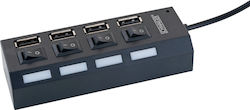Schwaiger USB Hub 4 Θυρών (USB-A) UH4013