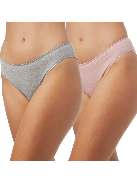 Minerva Invisible Γυναικεία Slip 2Pack Ροζ/Γκρι...