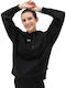 Long Women's Sweatshirt Hooded Black