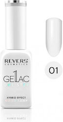 Revers Cosmetics Gel Lac One Step Gloss Nail Polish Long Wearing White 01 10ml
