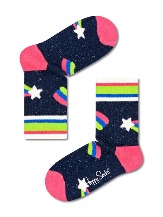 Happy Socks Παιδικές Κάλτσες Μακριές Shooting Star Rib Μπλε