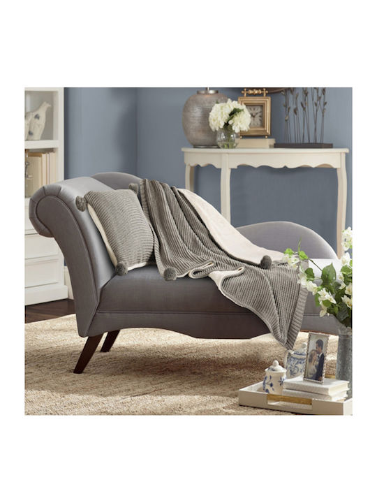 Liolios Home Gilda Одеяло Кадифе За Канапе 130x170см Сиво