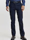 Pantaloni Chino Elastic Fit Regular Albastru Marin