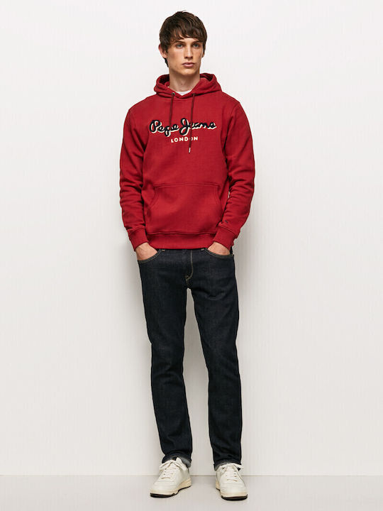 Pepe Jeans Lamont Φούτερ με Κουκούλα Μπορντό