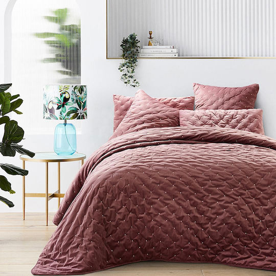 Liolios Home Luxury Velvet Set Față de Pernă Roz 50x70cm.
