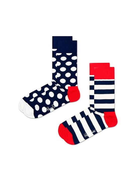 Happy Socks Big Dot Unisex Κάλτσες με Σχέδια Πολύχρωμες 2Pack