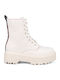 Leder Stiefeletten Damen Weiß
