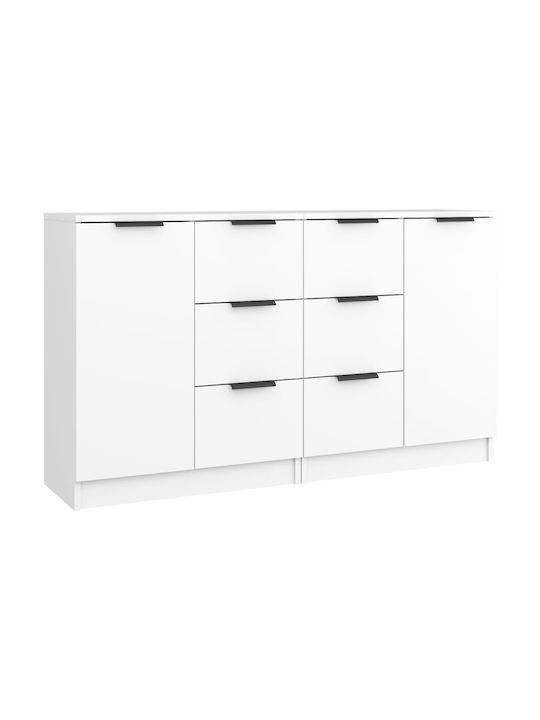 Wooden Buffet with Drawers White L60xW30xH70cm