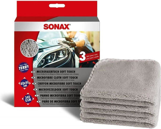 Sonax Cloths Microfiber Polishing Car 340gsm Gray 40x40cm 3pcs