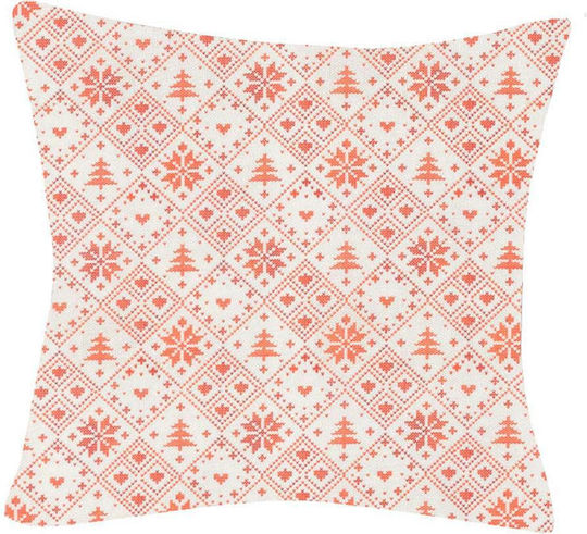 Borea Perna Decorativă de Crăciun Feliz Pătrat Bej 45x45buc
