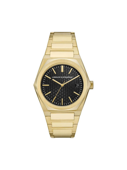 Armani Exchange Geraldo Watch Battery with Gold Metal Bracelet