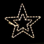 Aca Double Stars Crăciunesc Decorativ Agățat Stea cu lumină LED Plastic Alb cald 55x55buc 1buc