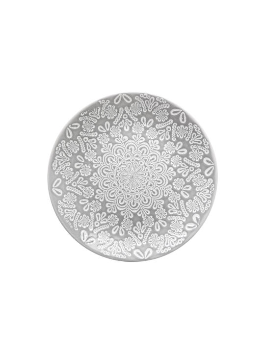 Plate Desert Ceramic Gray with Diameter 21cm