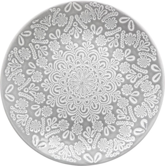 Farfurie Deșert Ceramică Gri cu Diametru 21cm