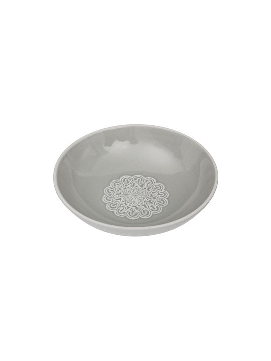 Plate Shallow Ceramic Gray with Diameter 20cm