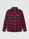 Kids Checked Shirt Long Sleeve Red Kenny