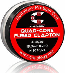 Coilology Quad Core Fused Clapton Pre-made Coil Ni80 Wire 10 Pieces Coilology Quad Core Fused Clapton Pre-made Coil Ni80 Wire 10 Pieces