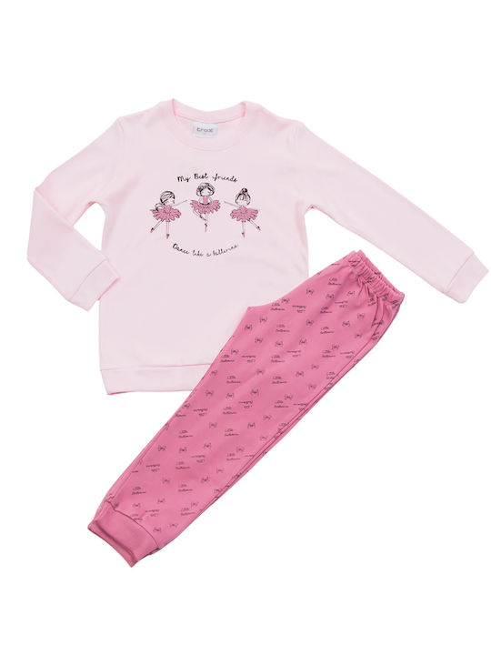 Trax My Best Friends Set Top & Bottom Kids Winter Cotton Pyjamas Pink