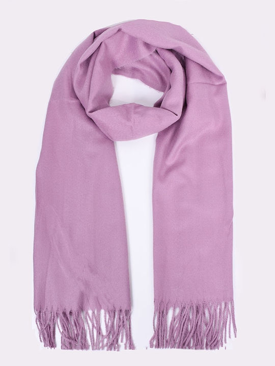 Women's monochrome wool/cotton scarf Lila