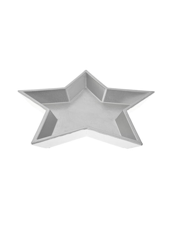 Iliadis Weihnachtlicher Salve Kunststoff Silber L3.7xB32xH32xD3.7cm.