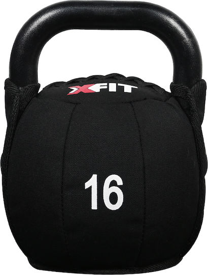 X-FIT Cordura Kettlebell aus Gummi 16kg Schwarz