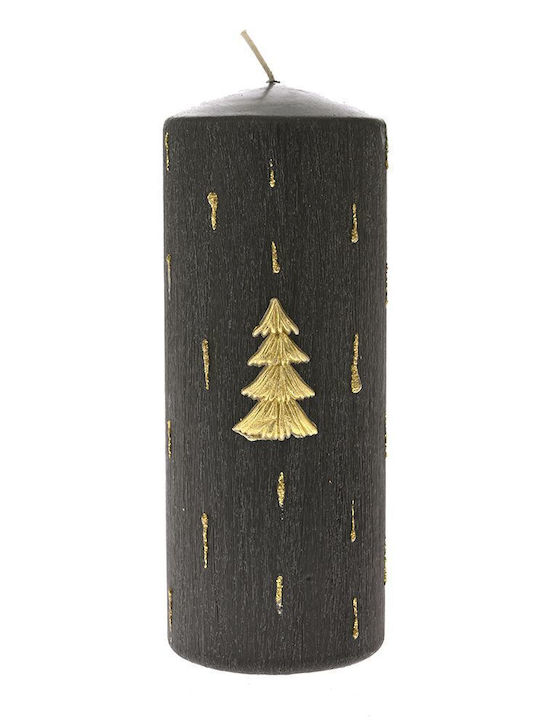 Iliadis Christmas Black Candle 18x7cm