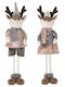 Iliadis Christmas Fabric Figure Deer Gray Height 45cm 2pcs Reindeer