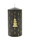 Iliadis Christmas Black Candle 14x7cm