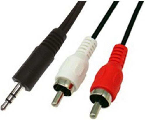 Equip Audio Kabel 3,5mm Stecker - RCA Stecker Schwarz 1,5m mit Vergoldeten Anschlüssen 3,5mm 3-Pin Stereo 2 RCA Stereo